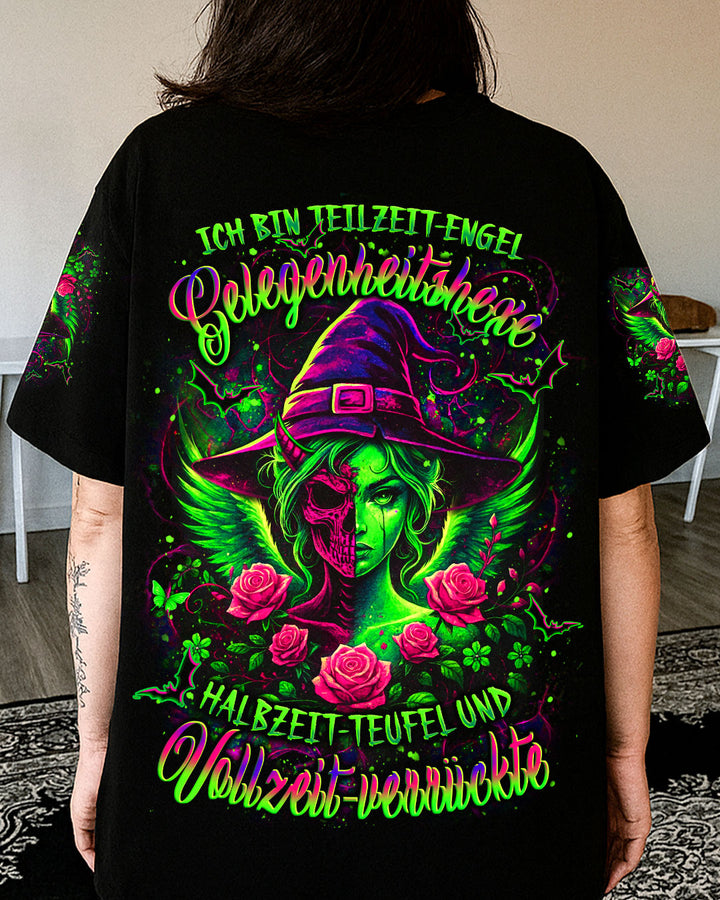 ICH BIN TEILZEIT-ENGEL GELEGENHEITSHEXE HALLOWEEN VOLLSTÄNDIGER DRUCK - YHLT1009253