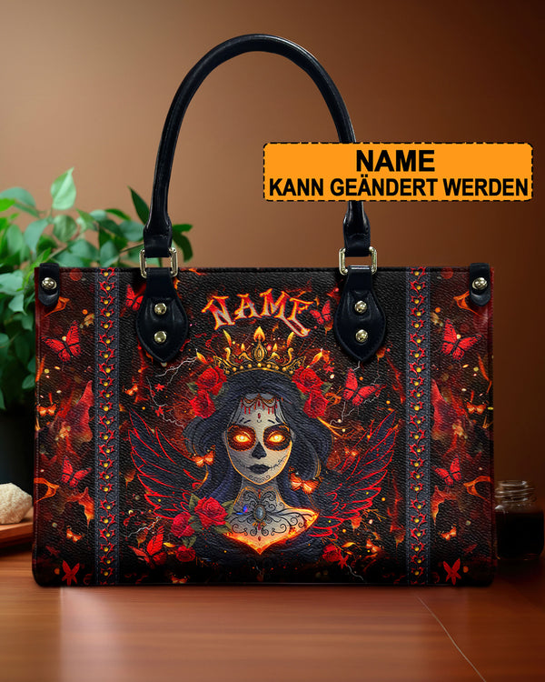 ROT SCHWARZE SCHÄDEL DAME LEDERHANDTASCHE - YHLT1010244