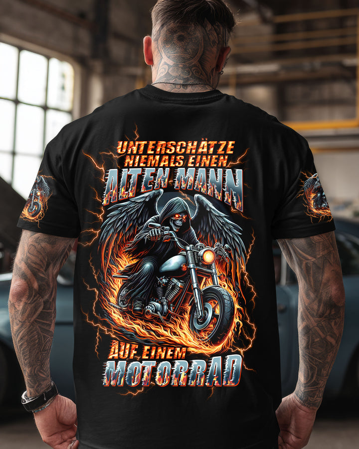 UNTERSCHÄTZE NIEMALS EINEN ALTEN MANN AUF EINEM MOTORRAD VOLLSTÄNDIGER DRUCK - TLTW1607253