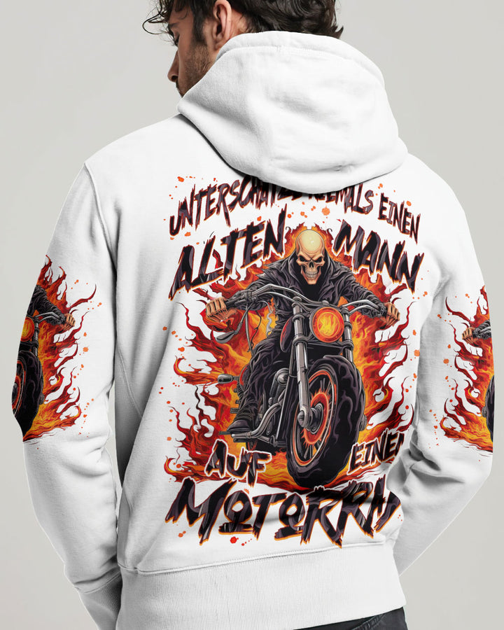 UNTERSCHÄTZE NIEMALS EINEN ALTEN MANN AUF EINEM MOTORRAD VOLLSTÄNDIGER DRUCK - TLNZ1607253