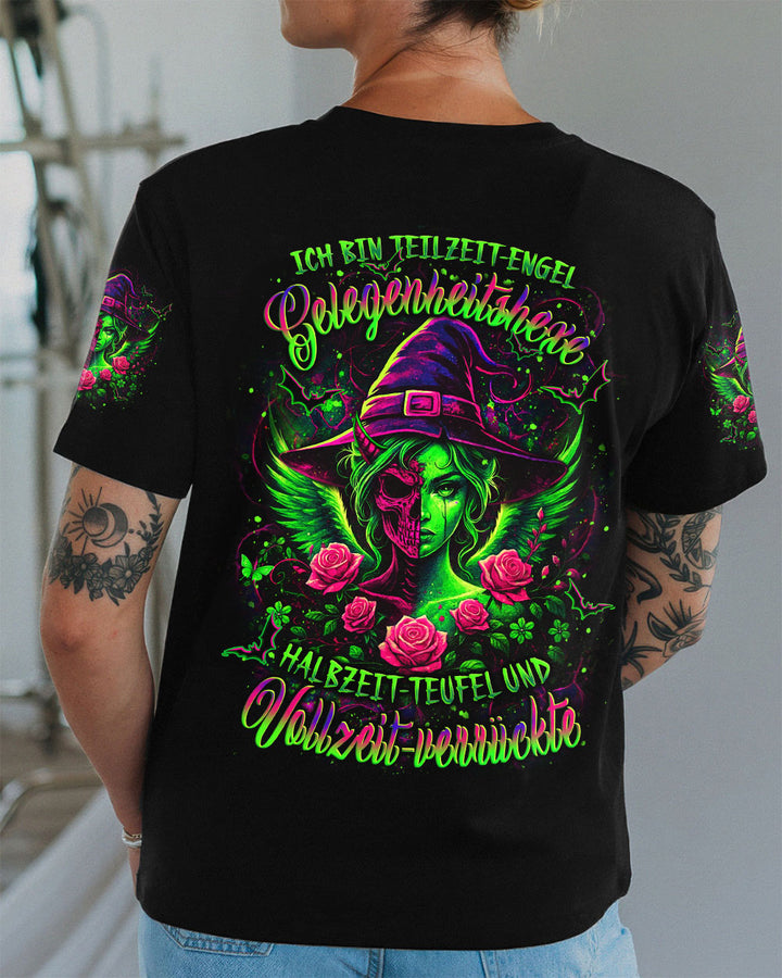 ICH BIN TEILZEIT-ENGEL GELEGENHEITSHEXE HALLOWEEN VOLLSTÄNDIGER DRUCK - YHLT1009253