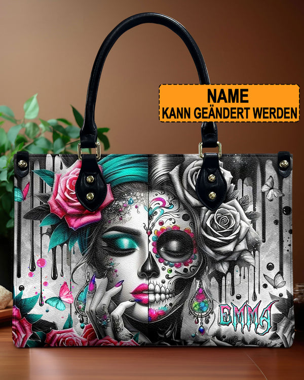 SCHÄDEL DAME ROSEN LEDERHANDTASCHE - YHLN0807244