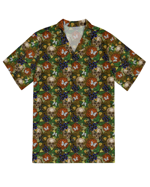 SCHÄDEL MIT BLUMEN UND SCHLANGE  HAWAIIHEMD  - TLNT0104252